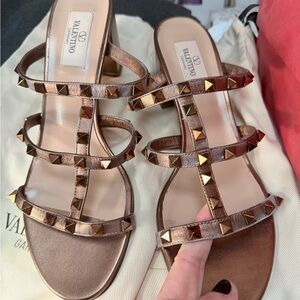 Valentino Women's Tan Studded Sandals